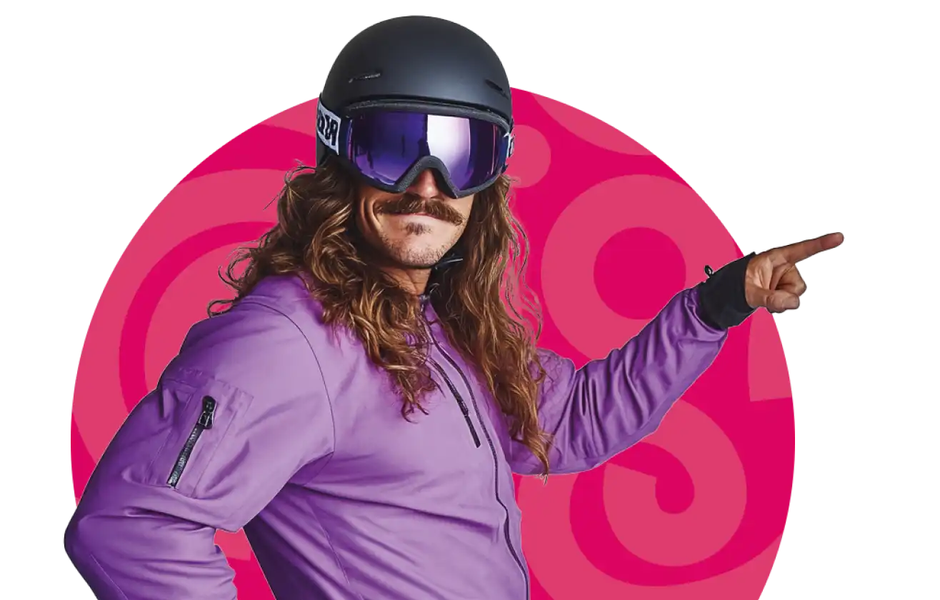 Skier holding a No Souci Pyrenees card