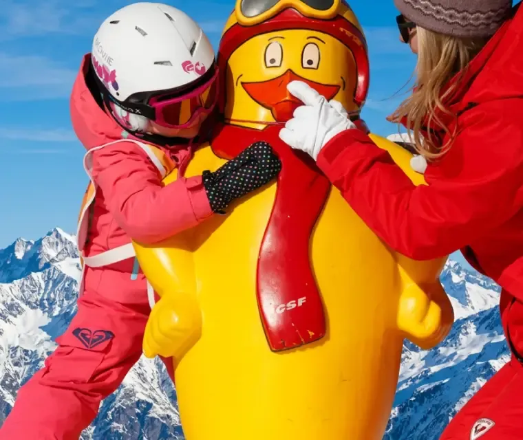 Jardin des neiges, avec un pingouin gonflable !