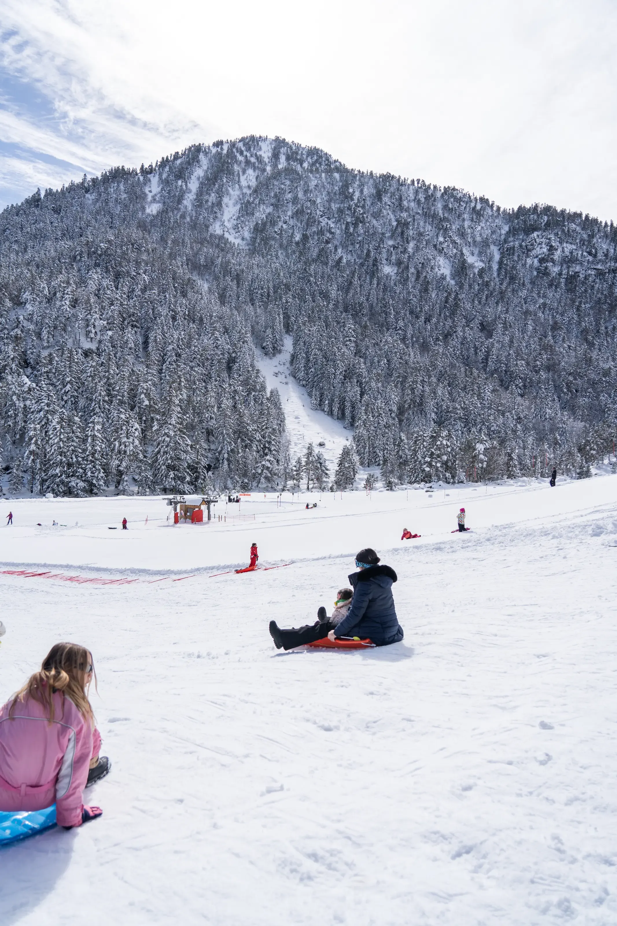 luge enfant avec adulte au pont espagne