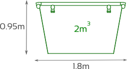 2 cubic meters mini skip dimensions