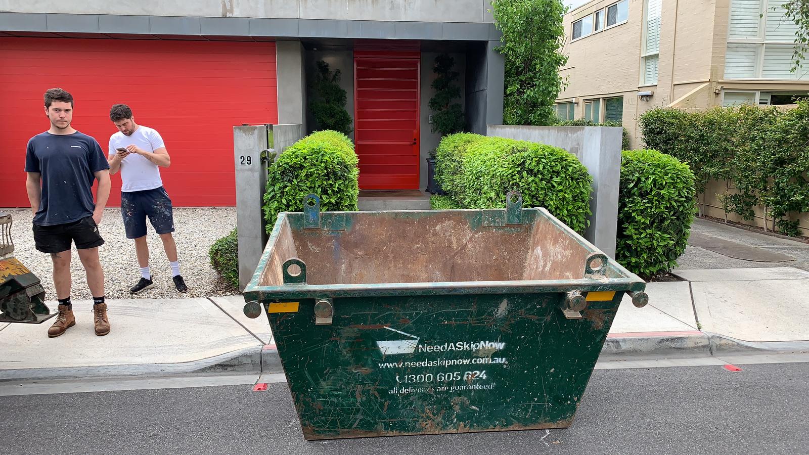 Skip Bin on a Road