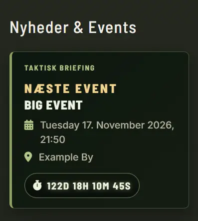 Events og kalender