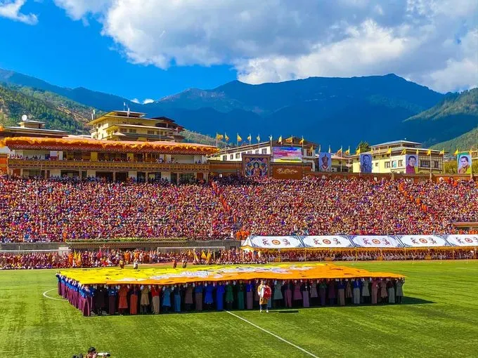 Close-up of Bhutanese traditional textiles