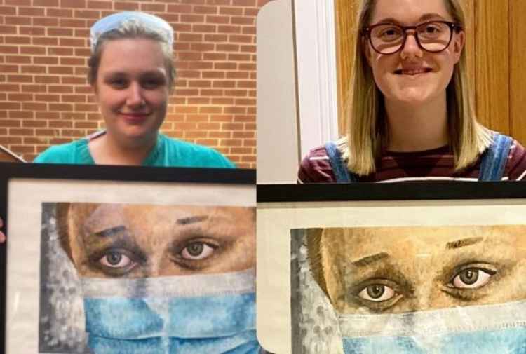 Nurse Hannah Packham (left) Artist Emily (right)