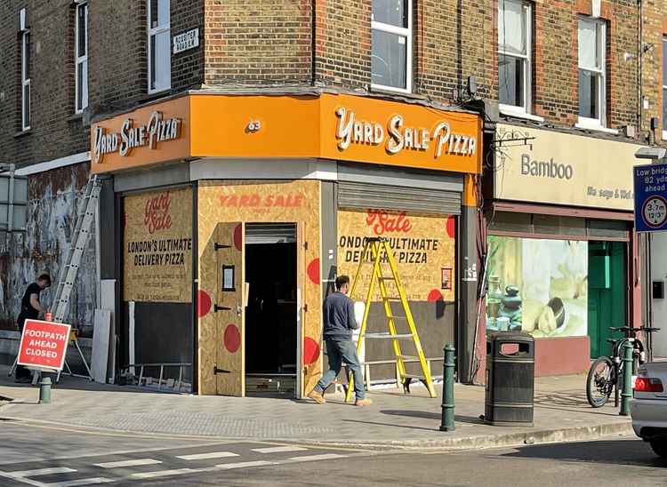 Work continues on Yard Sale Pizza at 63 Bedford Hill, Balham