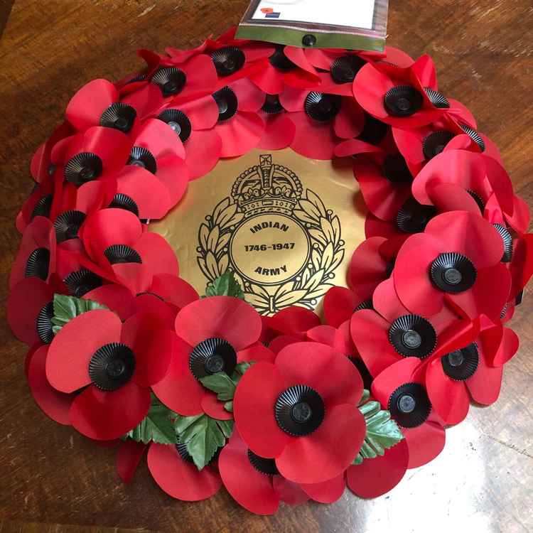 The wreath that Cllr Govindia will lay to mark VE Day