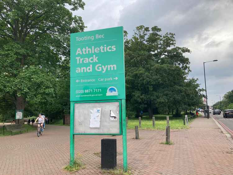 Tooting Bec Athletics Track sign