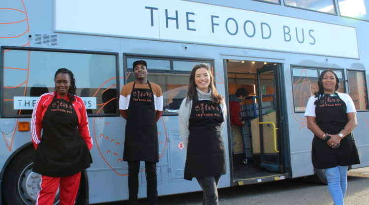 CEO Kemi Akinola, chef Carl, deputy project manager Carlota and bus driver Judy (Photo from 2020)