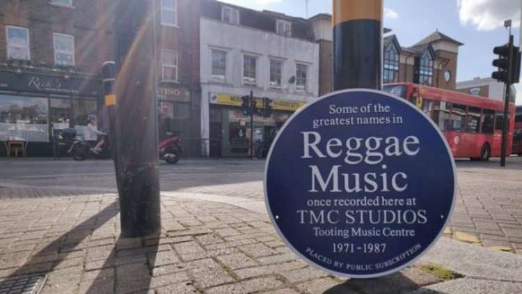 The blue plaque that will be going up (Image: Tooting Rasta Cycle Club)