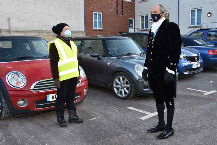 High Sheriff of Dorset, George Streatfeild, and his wife Amanda have their first coronavirus vaccines at Bridport Medical Centre Picture: Tim Russ