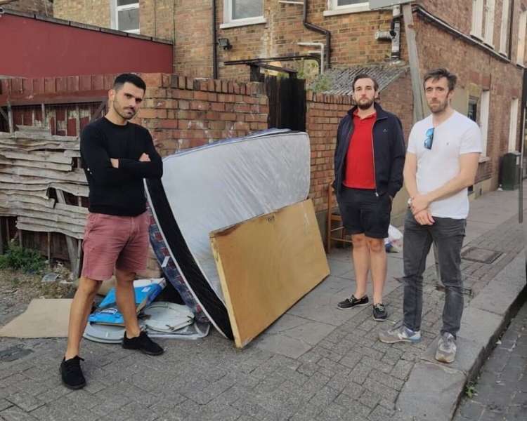 Riccardo, Matthew And Damien created the accounts to address the fly-tipping issue (Image: Tooting Newsie)