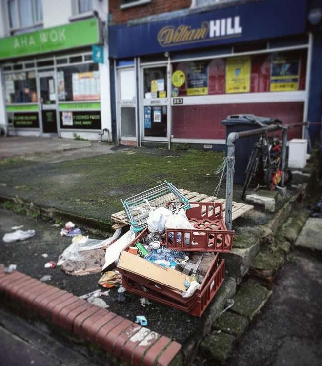 Rubbish dumped outside shops in Tooting (Image: @Make_Tooting_Tidy on Instagram)