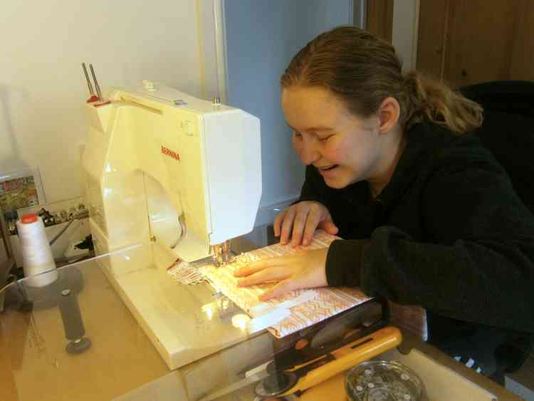 Georgie in her sewing studio
