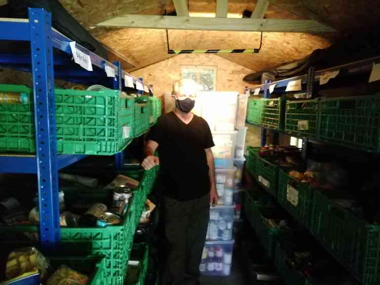 Kevin inside the shed at the back of the Vineyard Centre