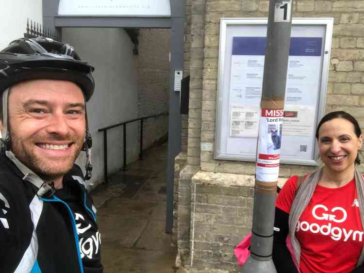 James Pollock and Cathy Aicardi in the distinctive GoodGym T-shirt