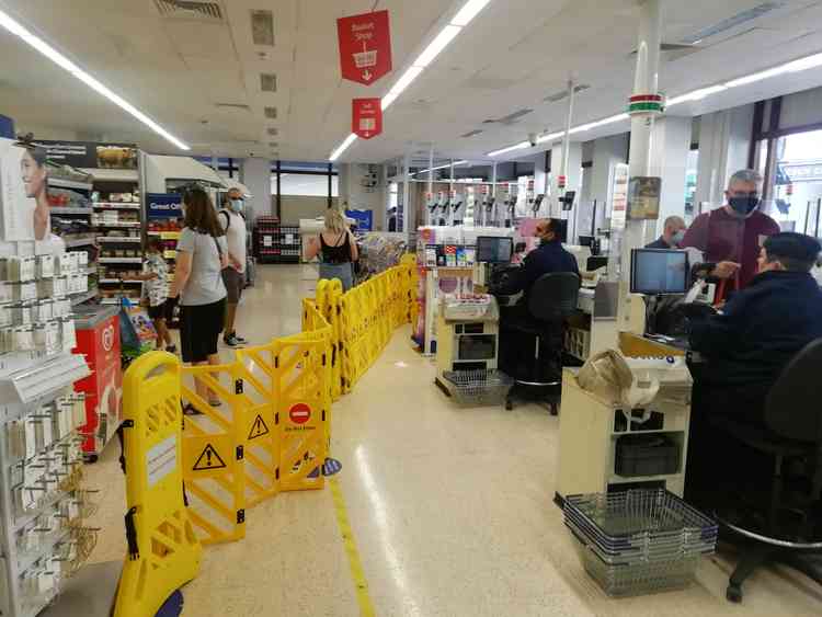 The self-service tills in Tesco have been closed