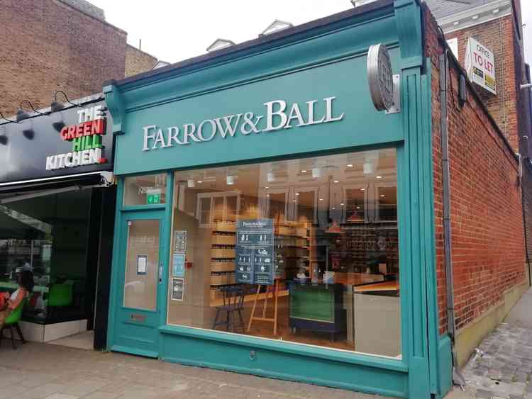 The town's Farrow & Ball store, on Hill Rise