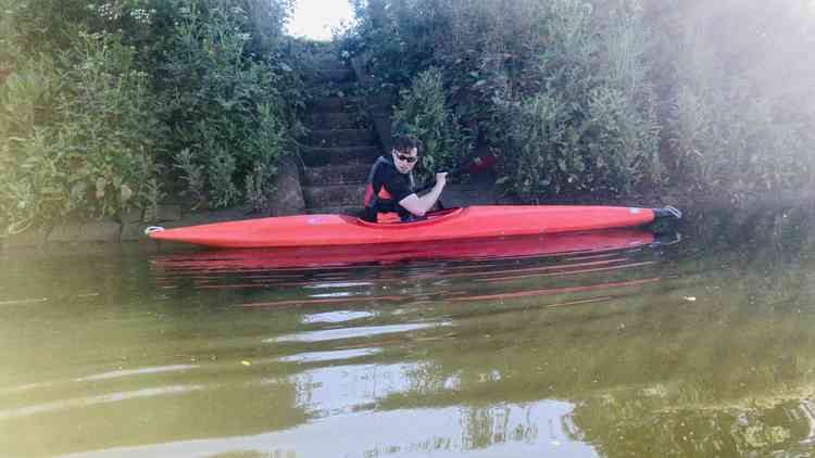 Joel in his kayak