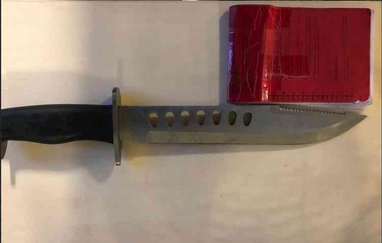 Knife that officers found under the person's bed