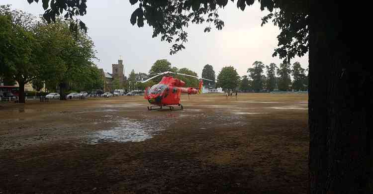 The London Air Ambulance helicopter was called out on Wednesday afternoon. Photo by Simon Ridley