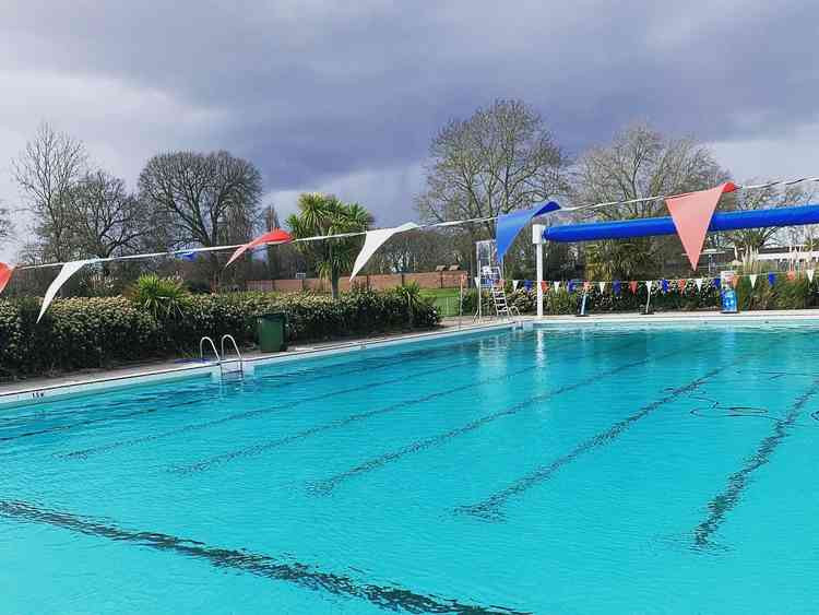 The outdoor swimming pool at Pools on the Park