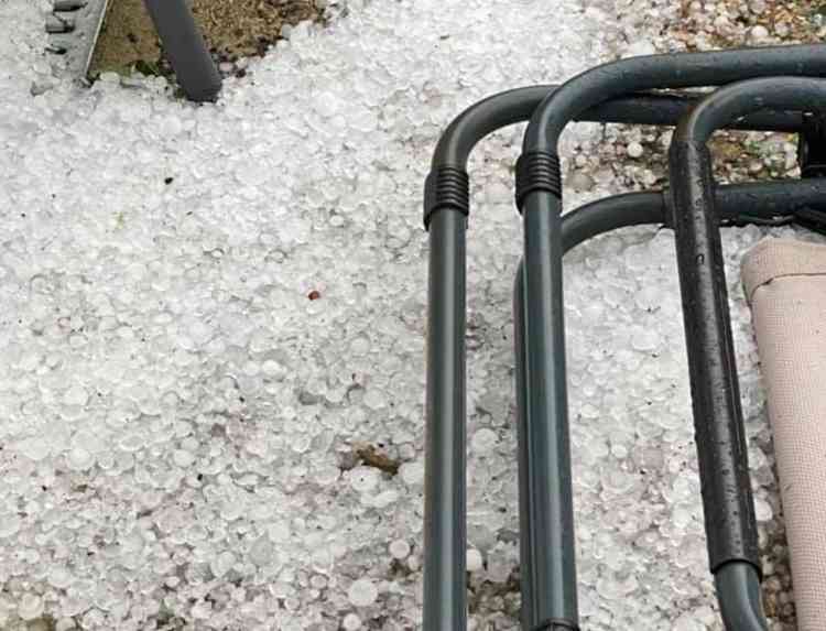 Hail stones which fell over Richmond. Photo by Lisa Douglas-Law