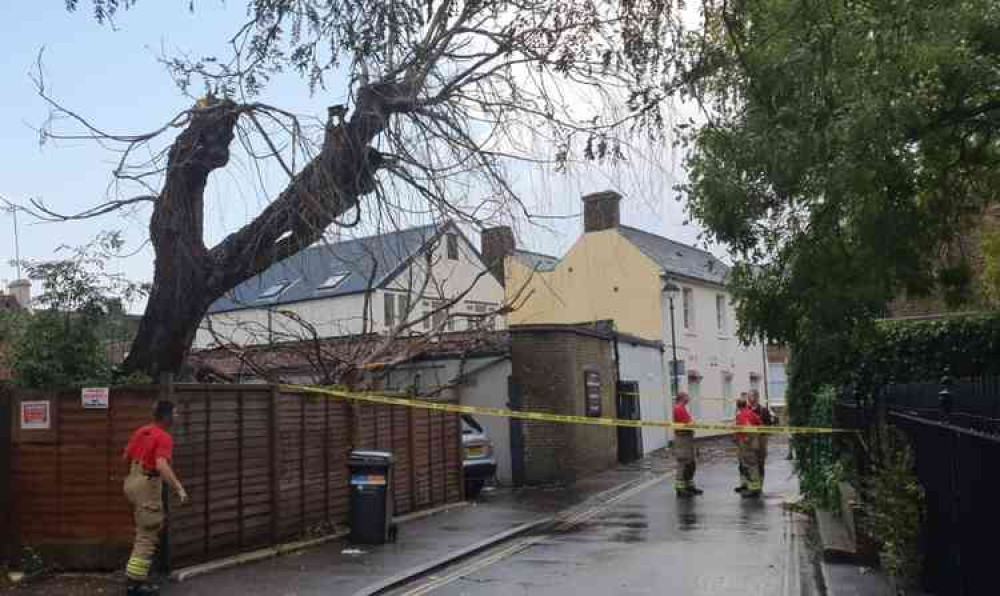 Firefighters at the scene on Holly Road in Twickenham