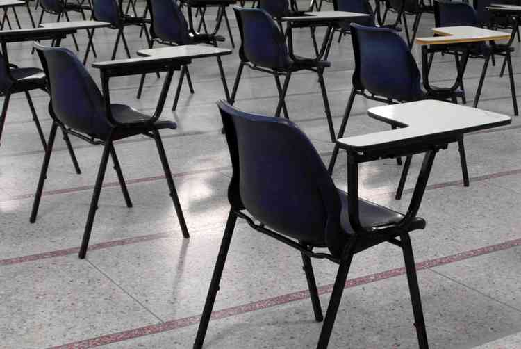 Exam halls were empty this year because of the pandemic