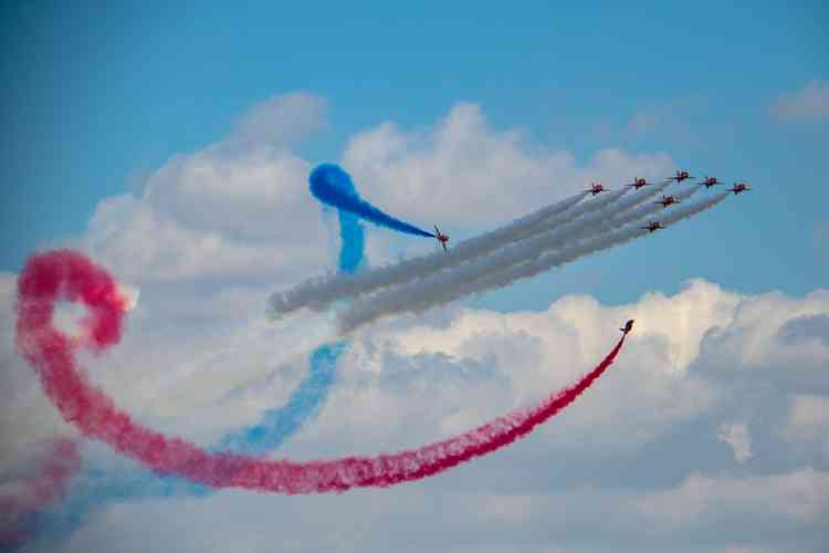 The Red Arrows are famed for blazing incredible patterns in the skies. Photo by Nick Fewings on Unsplash