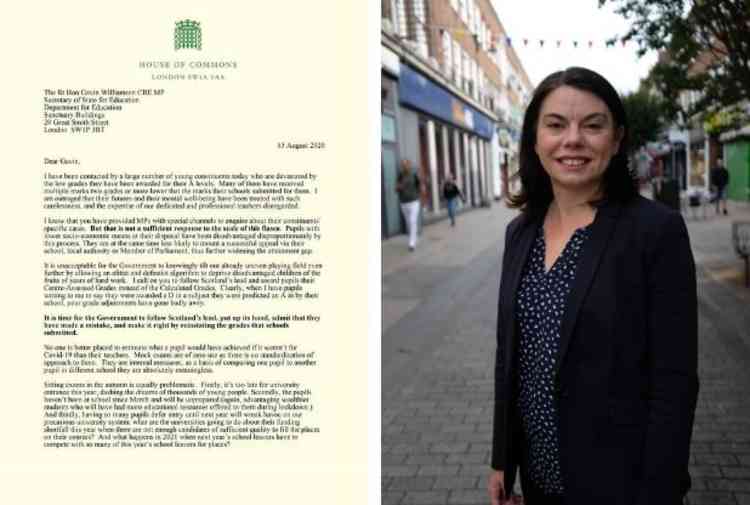 MP Sarah Olney wrote to the Education Secretary over the issue