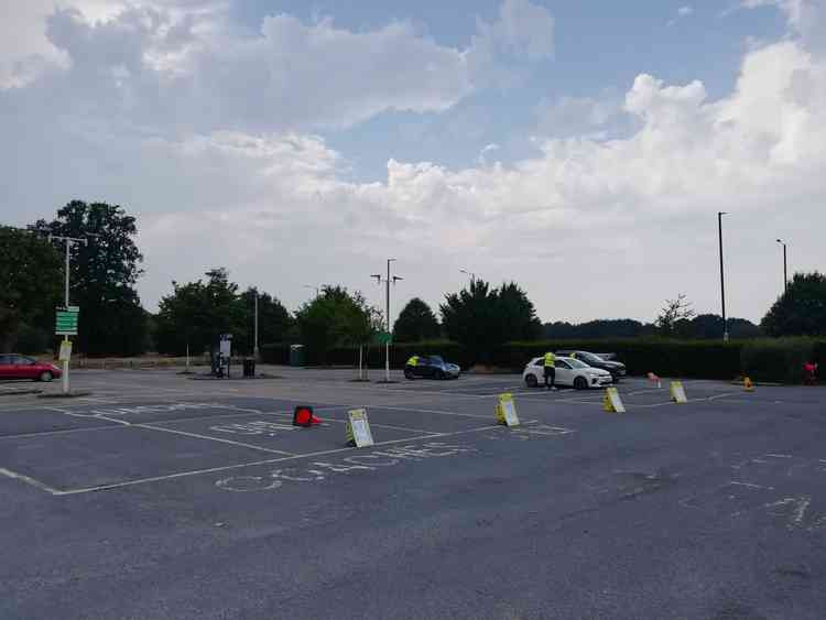 A mobile testing facility is being run in the Old Deer Park car park