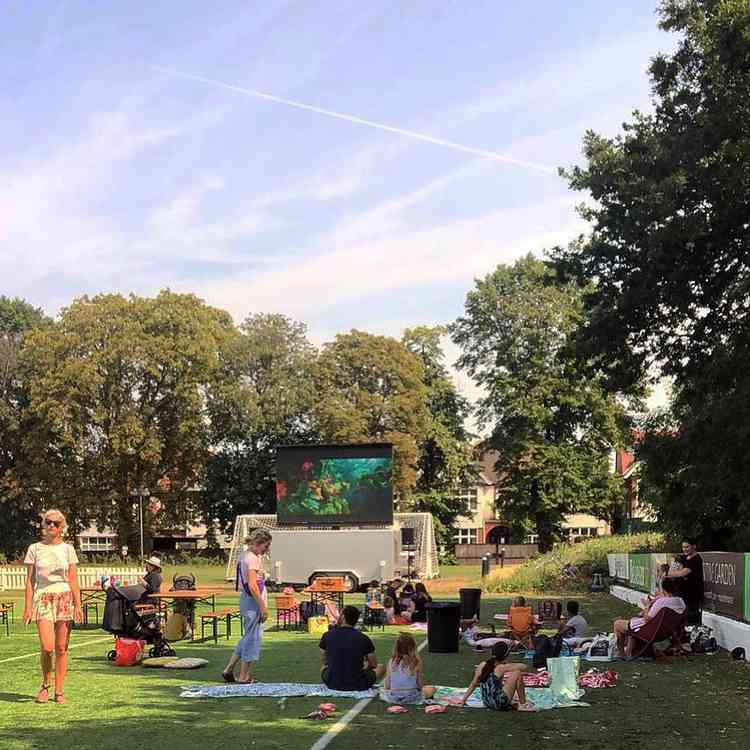 The outdoor cinema at Rosslyn Park's home ground The Rock