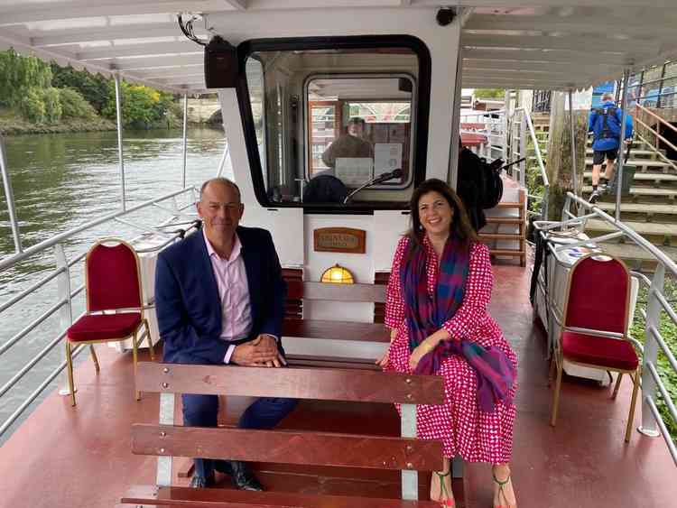 On location - Phil Spencer and Kirstie Allsopp on board
