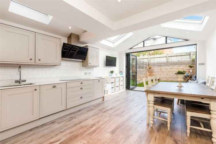 The kitchen and dining area