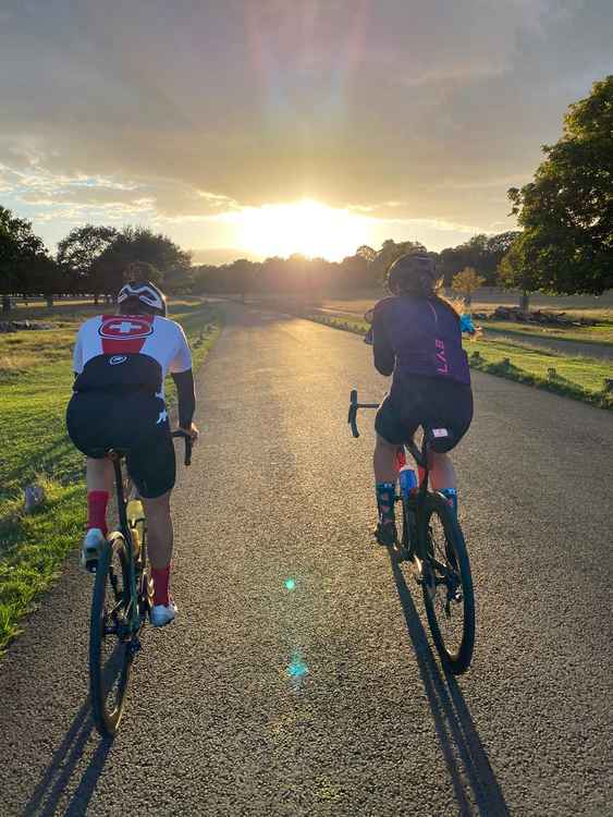Riding off into the sunset - Alice cycled for 24 hours straight!