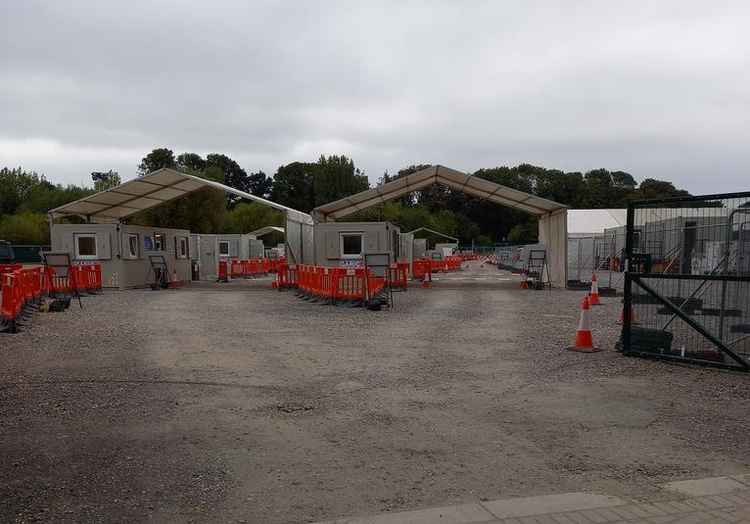 An empty testing centre at Twickenham Stadium. Photo by Con O'Brien