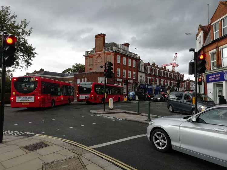 Heavy traffic has built up around the traffic lights