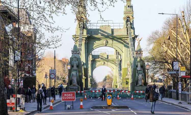 The bridge is closed to everyone - motorists, pedestrians and cyclists