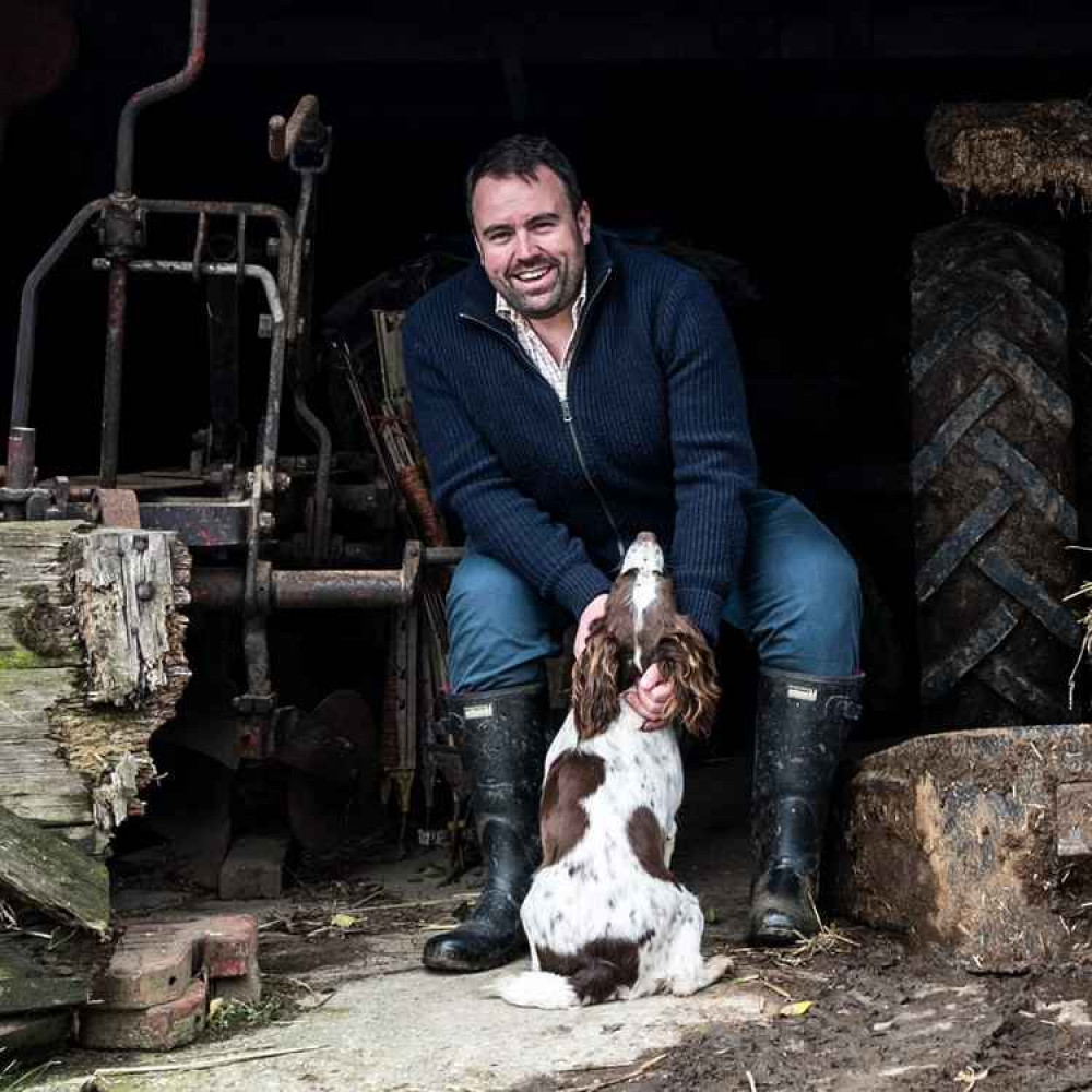 West Dorset MP Chris Loder with his dog Poppy