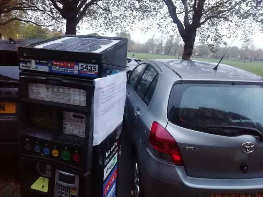 Notices about the maintenance have been attached to parking meters