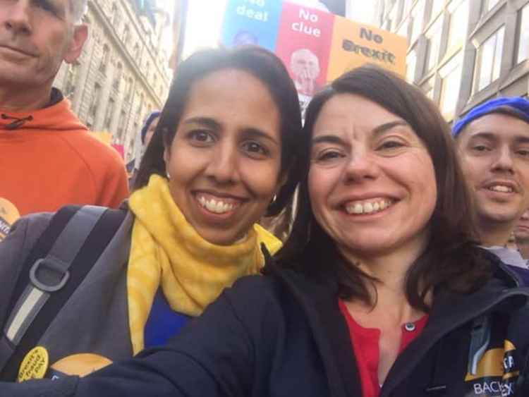 L-R: Liberal Democrat MPs Munira Wilson and Sarah Olney