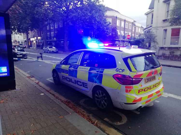 Police car on Kew Road