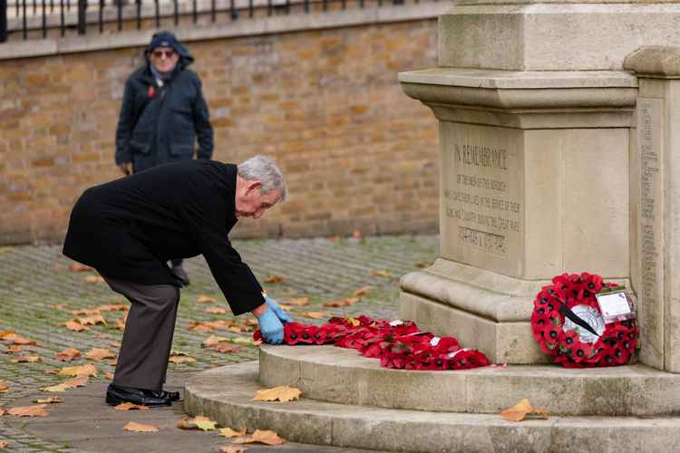 Ken Pitcher lays a wreath on behalf of the East Suffolk regiment. All photos by Siem Ridley Photography