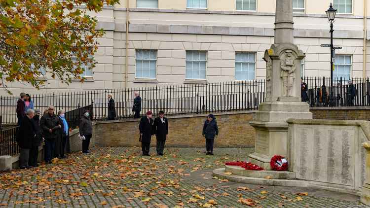 A two-minute silence was observed at the riverside war memorial