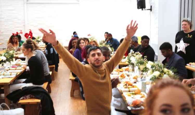 Young care leavers enjoy a delicious Christmas dinner together