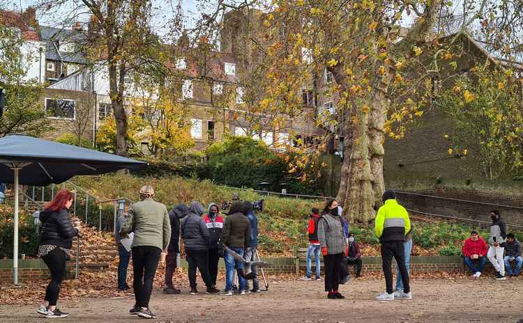 Crew in the square outside Tide Tables