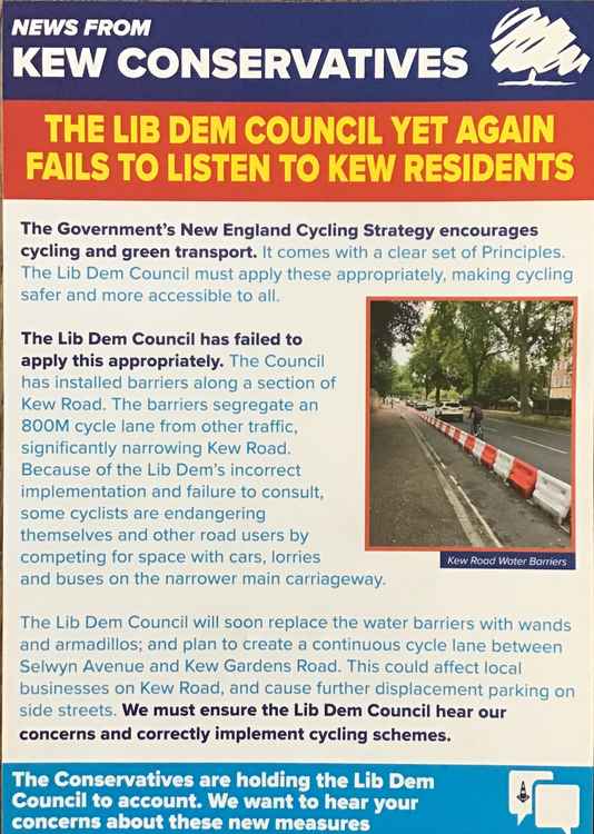 Kew Conservatives' September newsletter