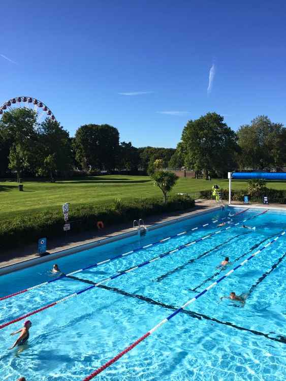 The outdoor swimming pool at Pools on the Park in Richmond