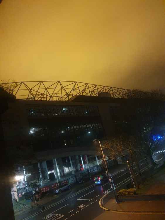 Orange sky over Twickenham Stadium by local resident Stacey Hermon