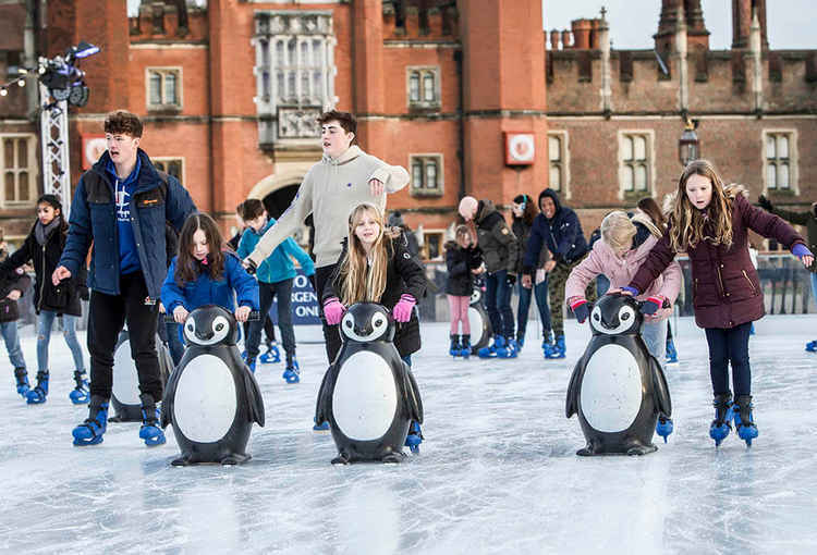 Ice skating at Hampton Court